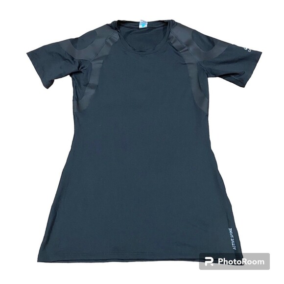 ODLO Women’s Black Performance Active Spine Short Sleeve Top Size Medium - Picture 1 of 5